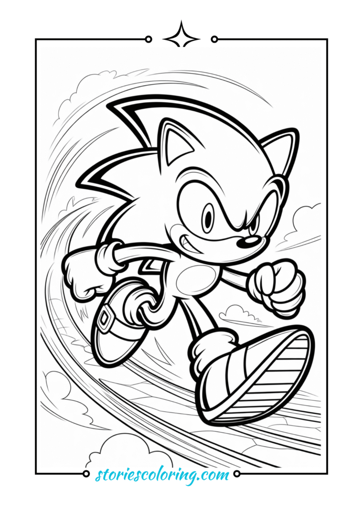 Cool Sonic Coloring Page