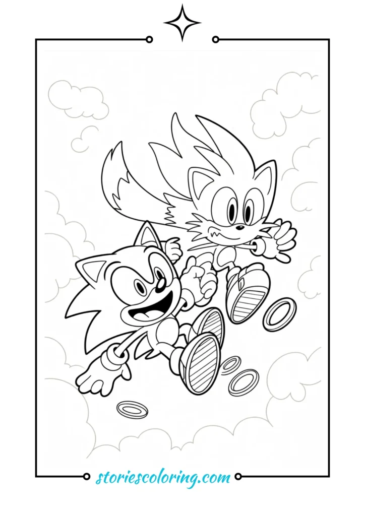 SONIC COLORING PAGE FRIENDS