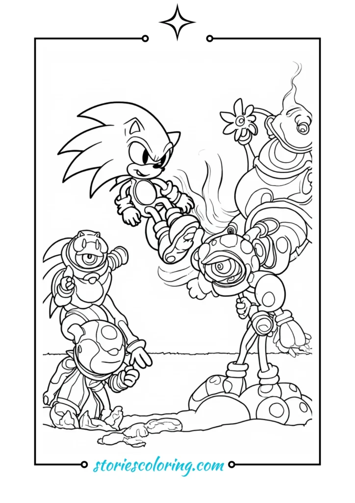 SONIC COLORING PAGE HERO 