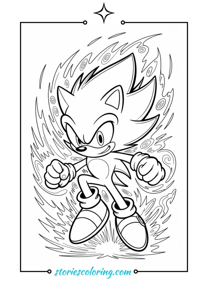 Super Sonic transformation golden energy outline