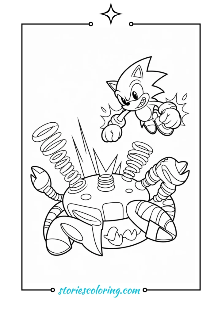 Super Sonic with glowing aura coloring page for kids