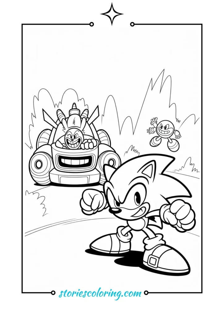 SONIC COLORING PAGE POWER