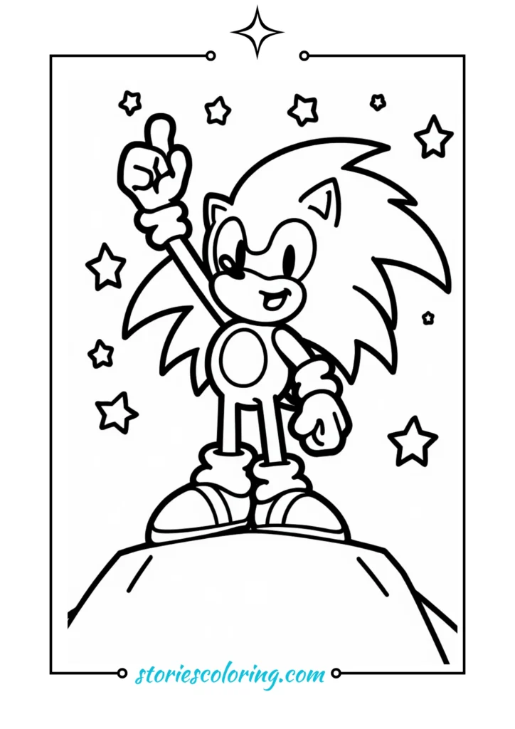 SONIC COLORING PAGE SPIN