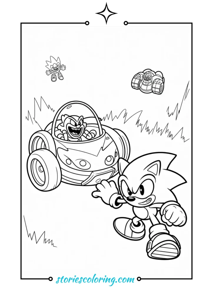 SONIC COLORING PAGE ENEMY