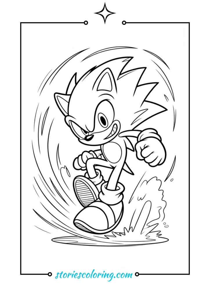 SONIC COLORING PAGE JUMP