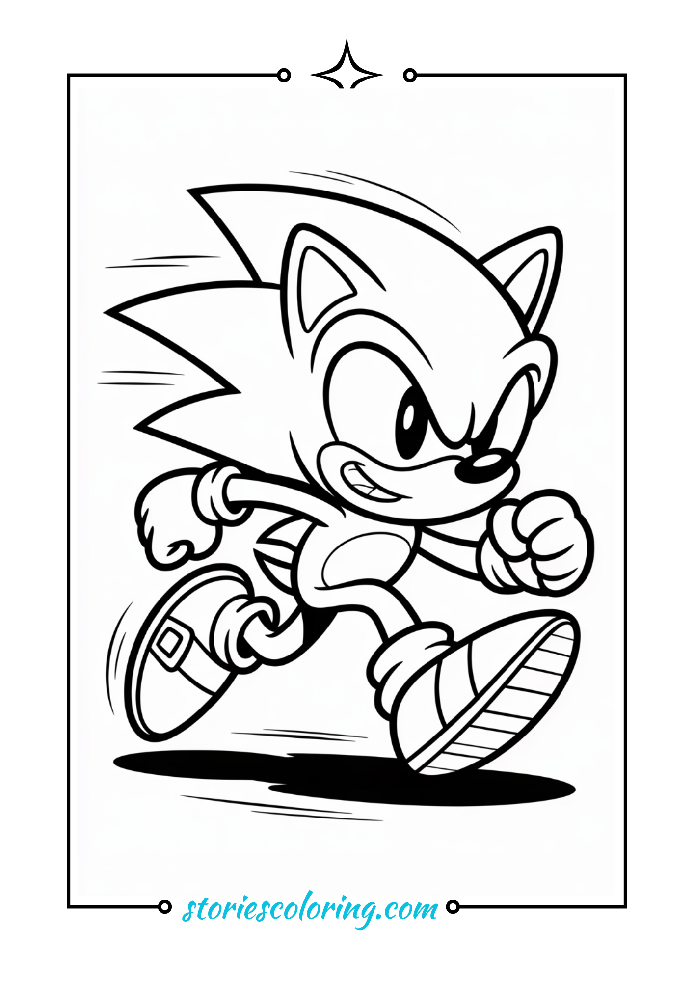 Sonic Running Coloring pages
